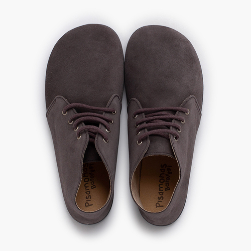 Botas barefoot serraje cordones Gris