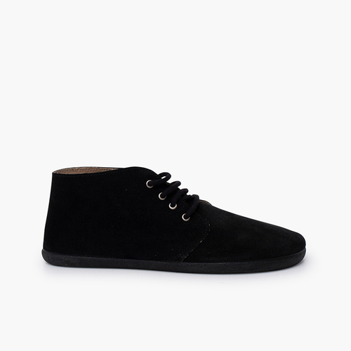 Botas barefoot serraje cordones Negro