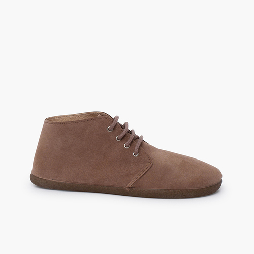Botas barefoot serraje cordones Topo