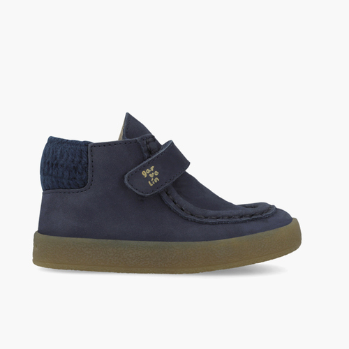 Botines wallaby cuello forrado tira adherente Azul Marino