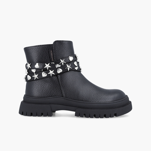 Botas niña tira tachuelas Negro