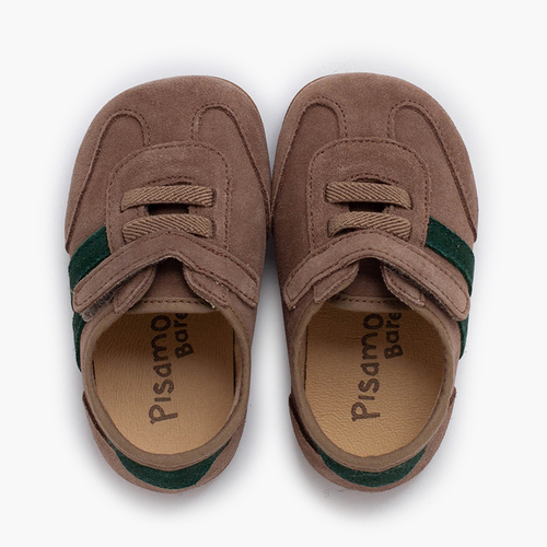 Zapatillas barefoot rayas laterales tira adherente Topo
