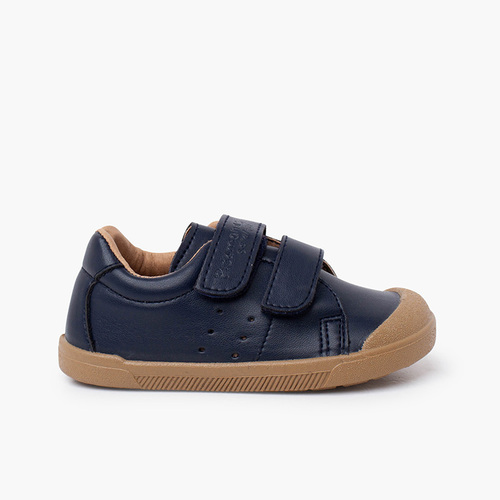 Zapatillas blanditas barefoot piel vegana Azul Marino