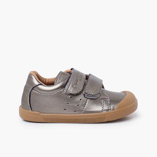 Zapatillas blanditas barefoot piel vegana metalizadas Plata