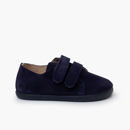 Zapatillas barefoot serraje doble tira adherente Azul Marino