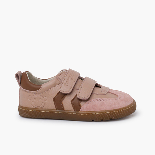 Zapatillas barefoot niños bandas laterales Rosa