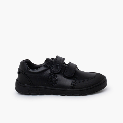 Zapatillas colegiales barefoot tiras adherentes Garvalin Negro