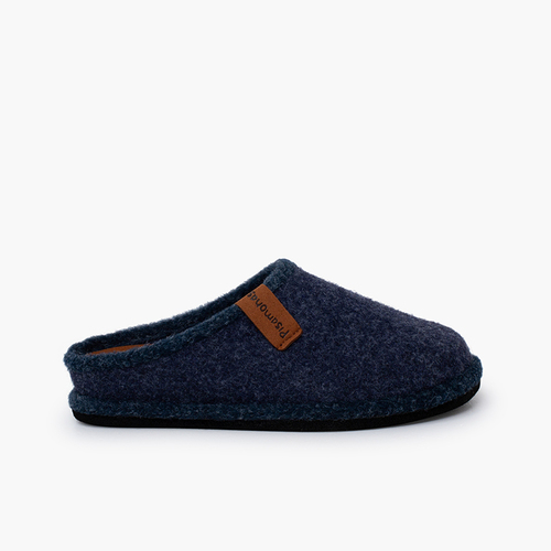 Zuecos casa fieltro niños tallas altas Azul Marino