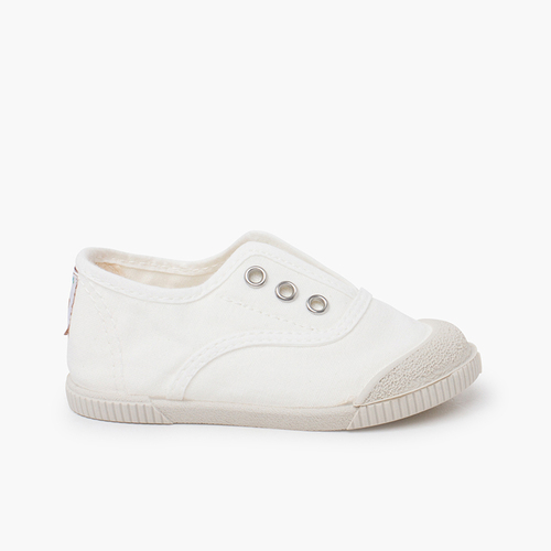 Zapatillas lona sin cordones barefoot Blanco