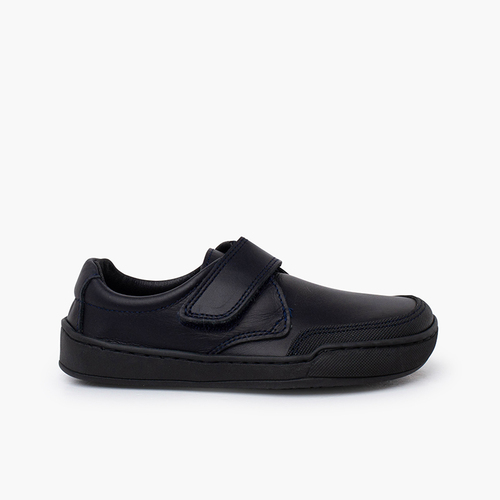 Zapatos colegiales barefoot piel niño Azul Marino