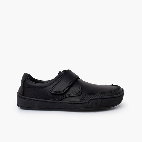 Zapatos colegiales barefoot piel niño Negro
