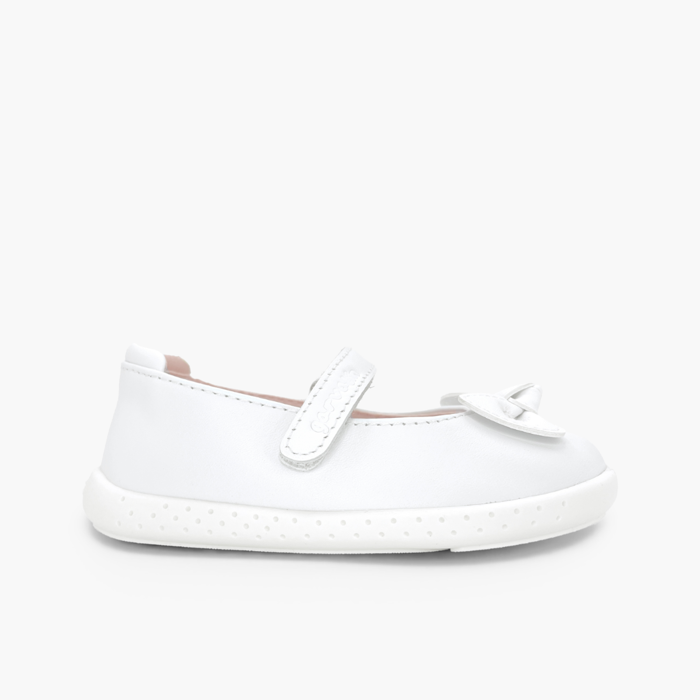Chaussures babies barefoot cuir nœud Blanc