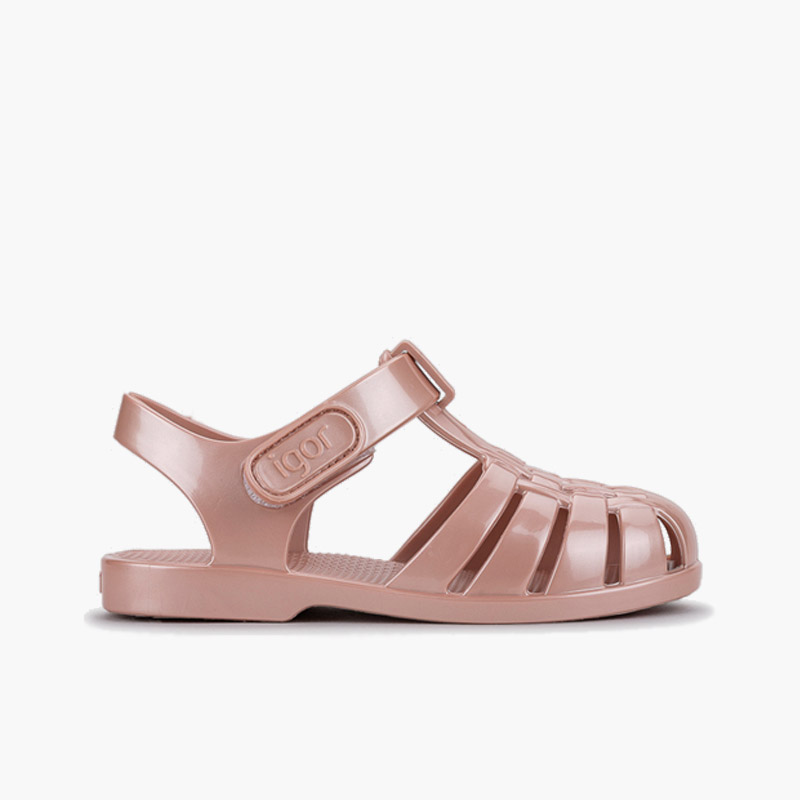 Cangrejeras niños cierre adherente nácar Rosa