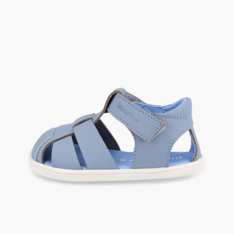 Sandalias niño piel cangrejeras Blanditos Azul