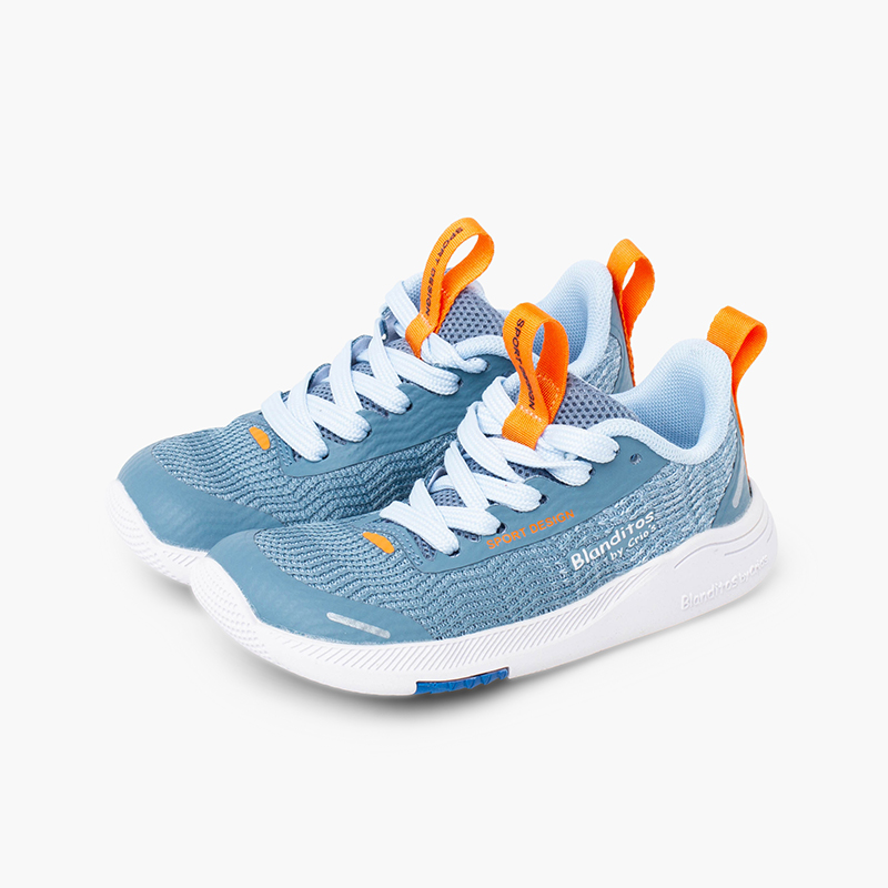 Deportivas Blanditos cordones malla Azul Jeans