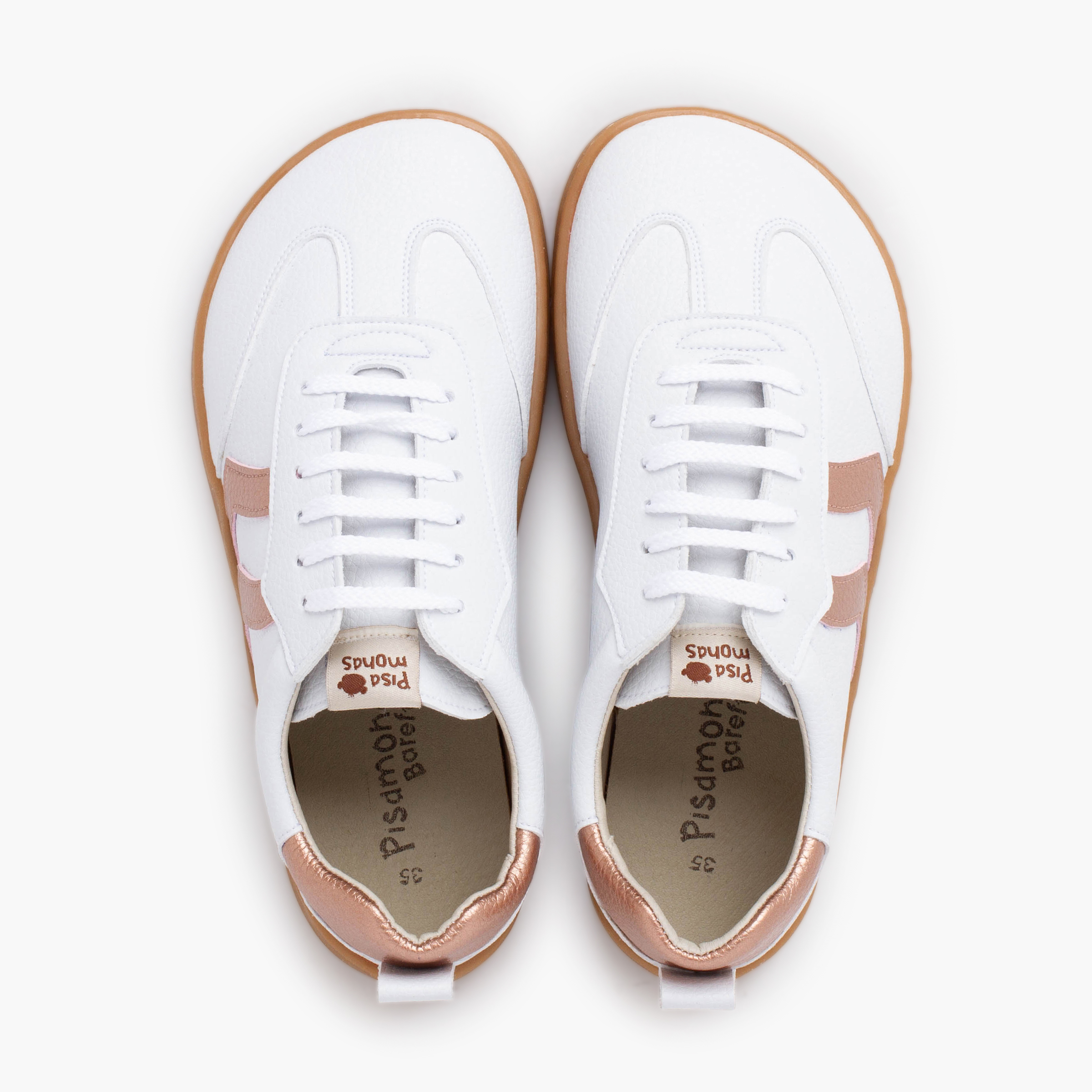 Deportivas barefoot cordones tallas altas Bronce