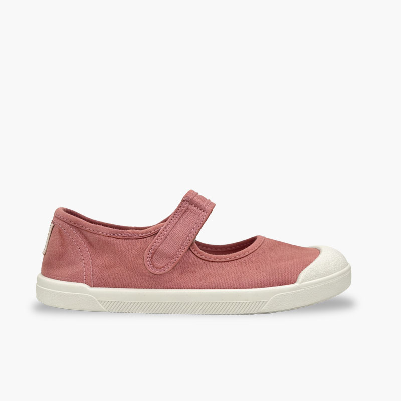 Merceditas barefoot lona lavada niñas Rosa