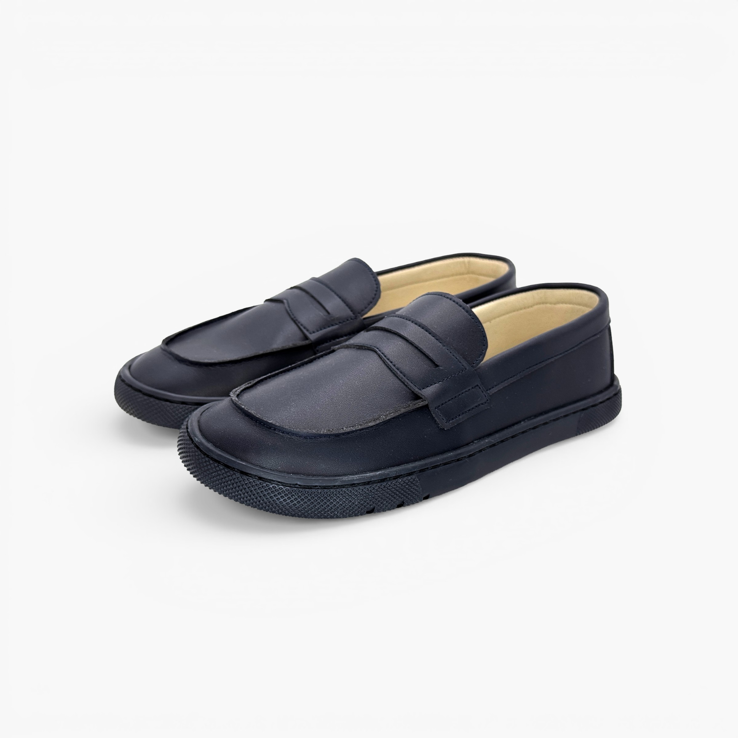 Mocassins scolaires barefoot enfants Bleu Marine