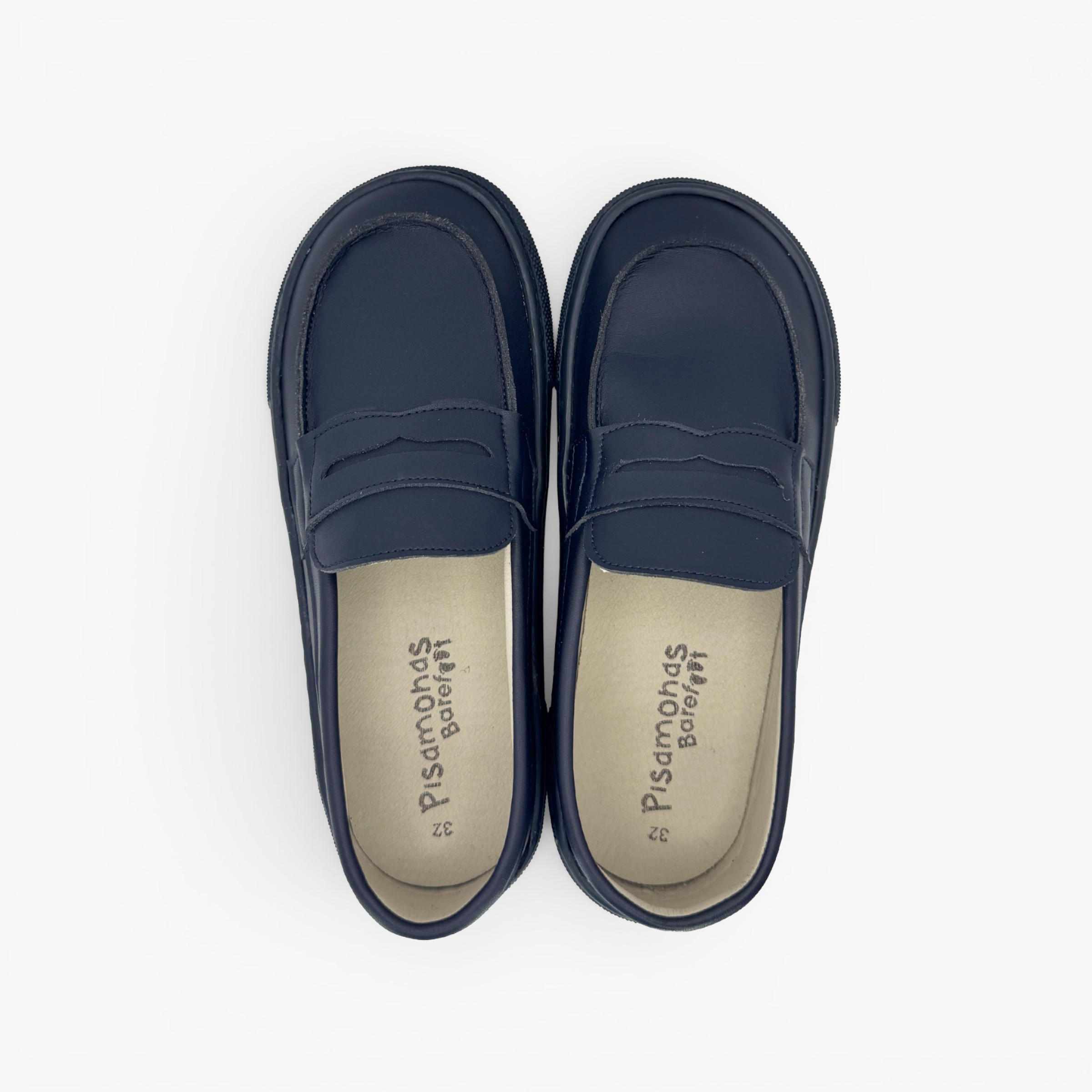Mocassins scolaires barefoot enfants Bleu Marine