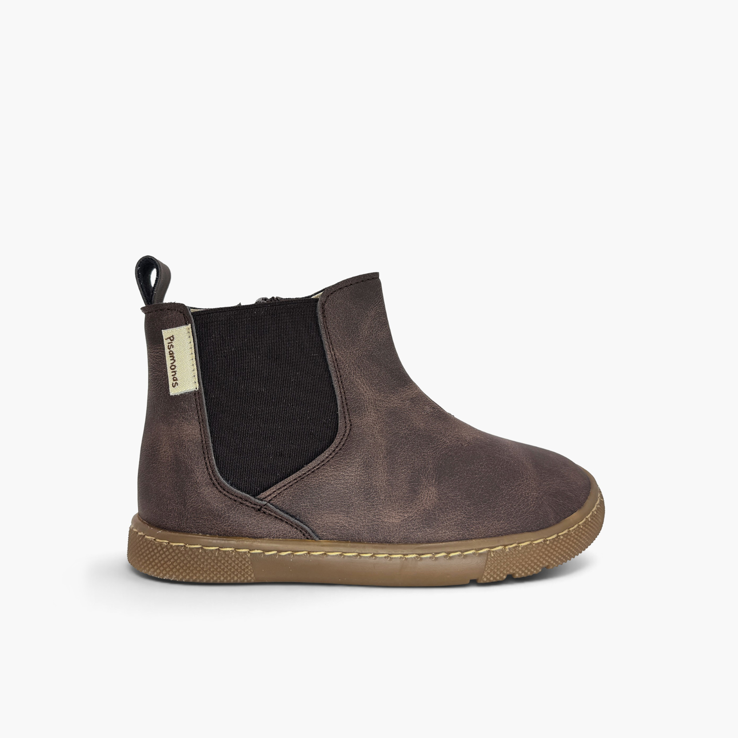 Bottines barefoot effet vieilli enfants Marron