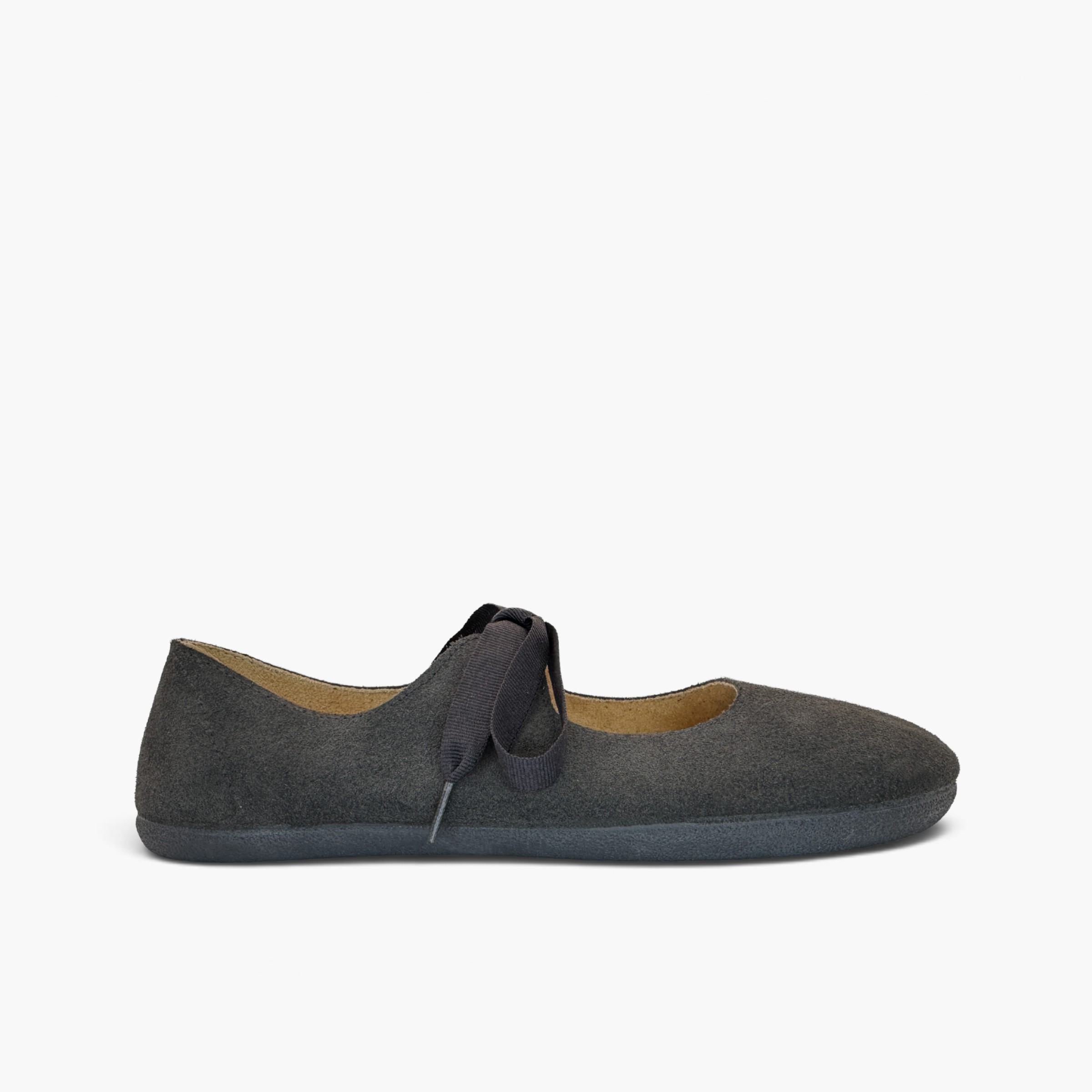 Babies barefoot suède femme nœud gros-grain Gris