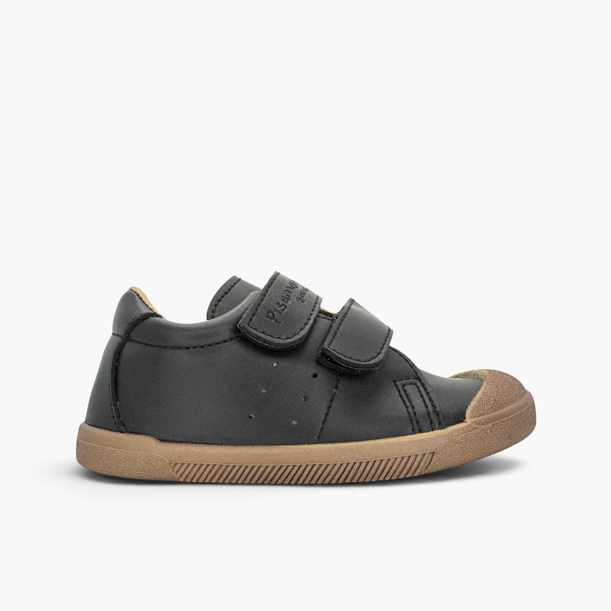 Baskets barefoot effet cuir semelle contrastée Marron
