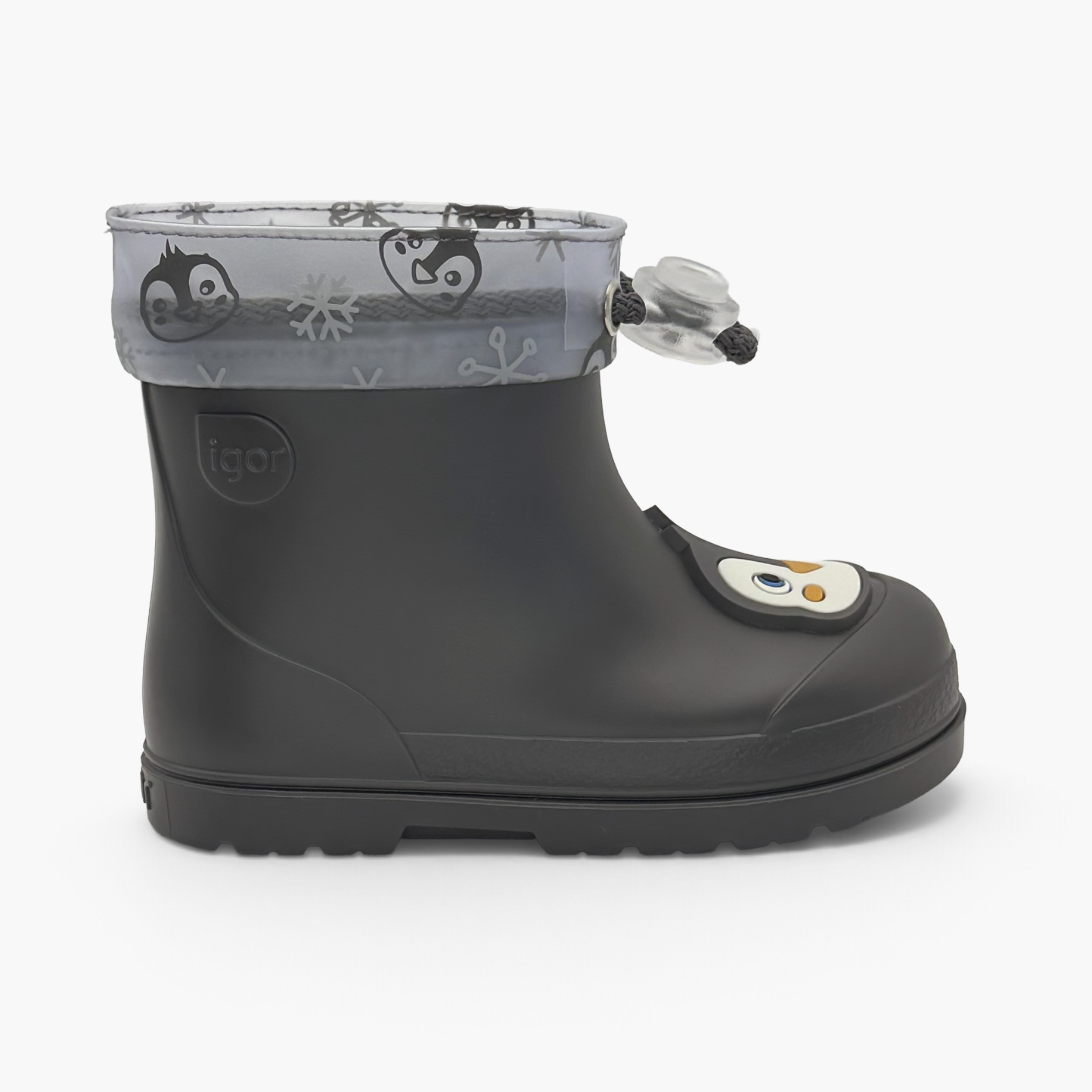Bottines de pluie barefoot ajustables animaux Anthracite