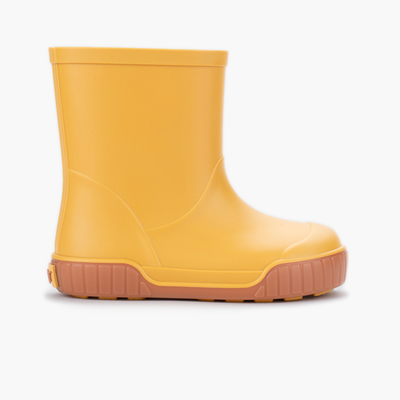 Bottes de pluie barefoot semelle caramel Jaune