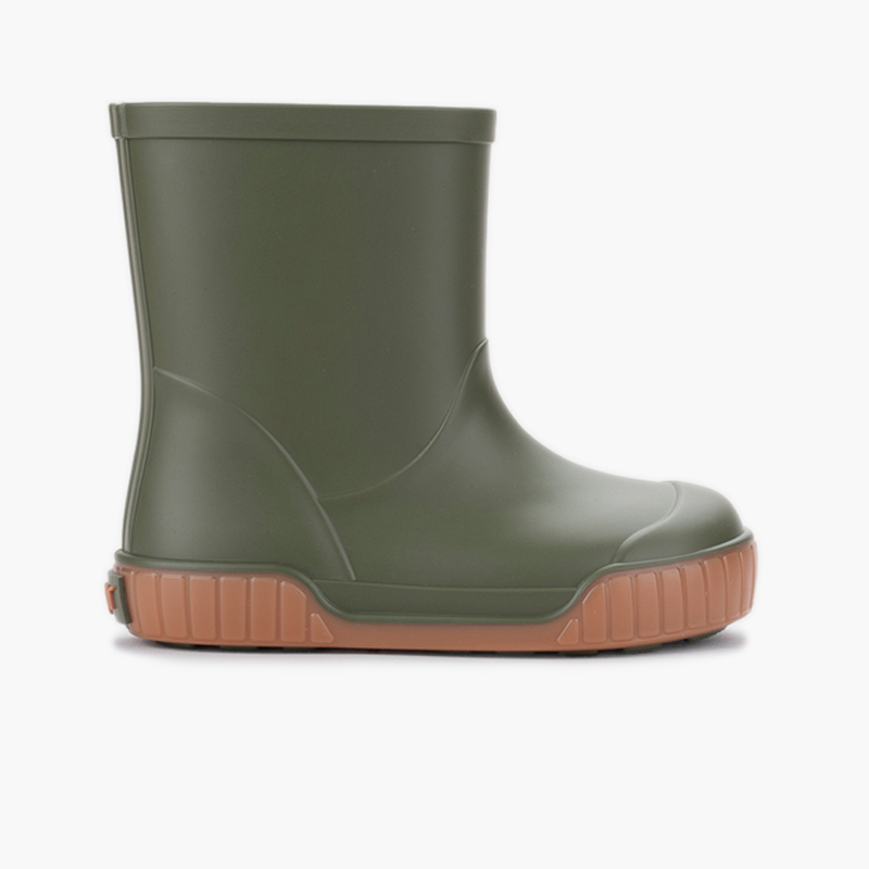 Bottes de pluie barefoot semelle caramel Kaki