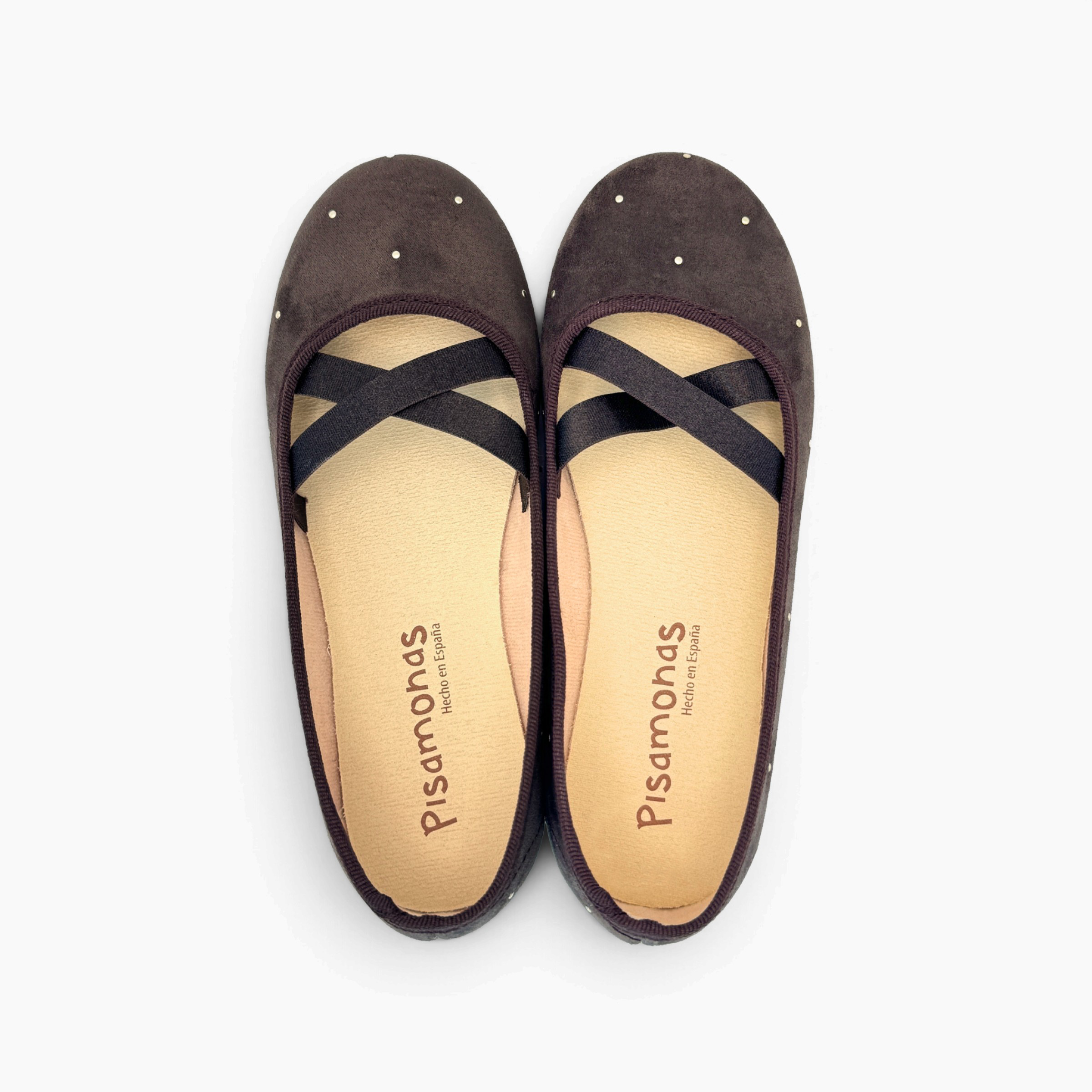 Ballerines ballet Serratex petits clous Marron