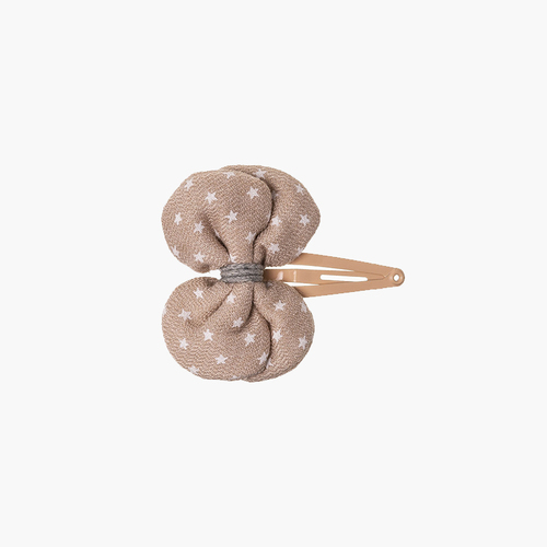 Horquilla lazo con estrellitas Beige