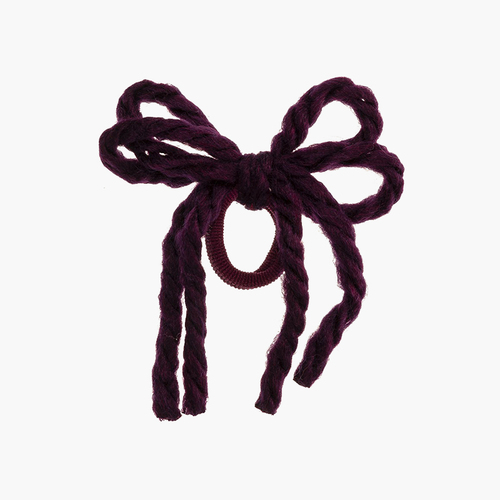 Coletero cordones de lana para niña Burdeos