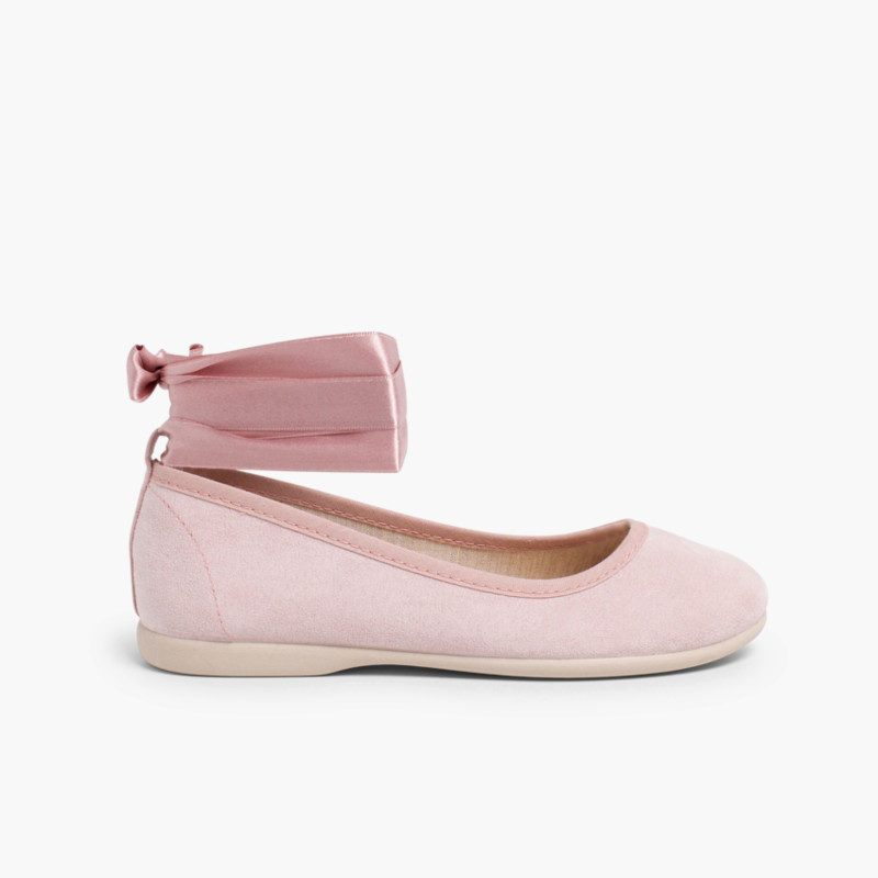Bailarina Cintas Raso Cierre Pulsera Rosa Palo