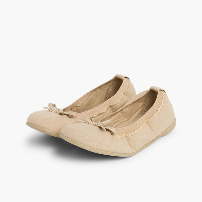Bailarinas niña de tela con elástico y lazo