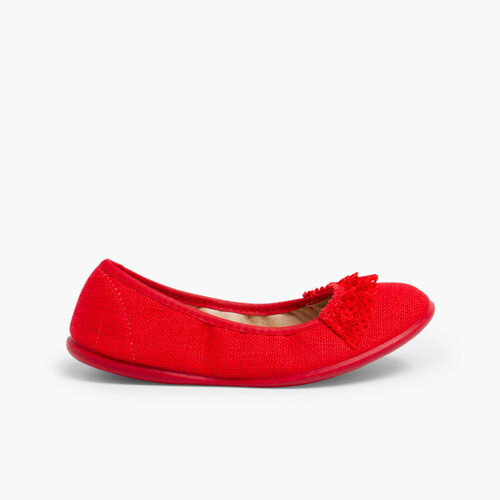 Bailarina Lino con Puntilla Rojo