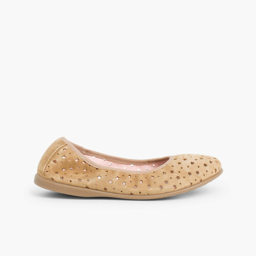 Bailarina Serraje Elástico Picado Estrellas Beige