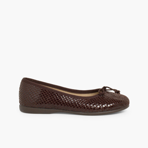 Bailarinas Niñas Print Serpiente Marrón