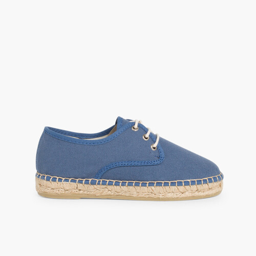 Blucher de Lona con base Alpargata Azul