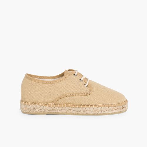 Blucher de Lona con base Alpargata Beige