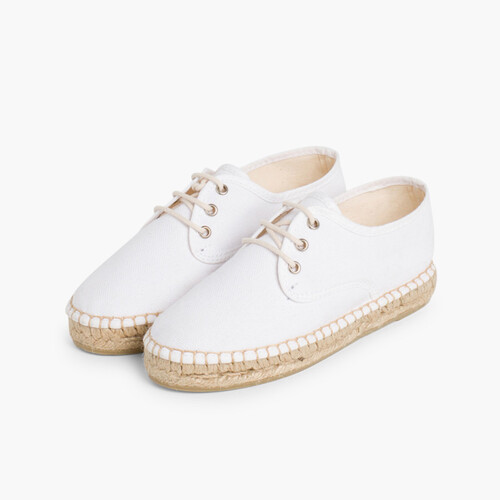 Blucher de Lona con base Alpargata Blanco