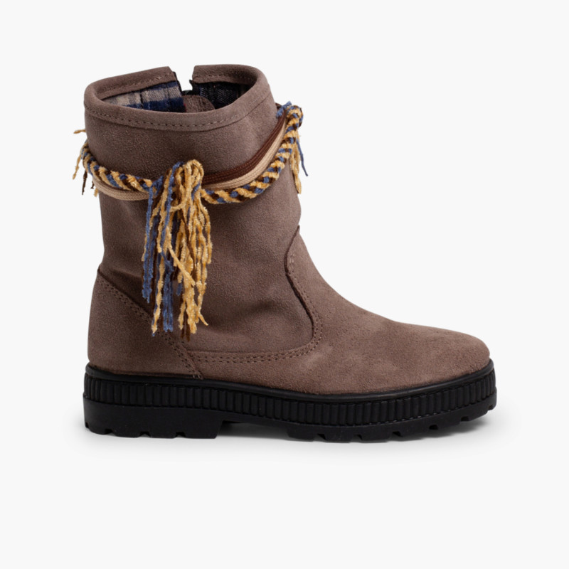 Botas Hippies de Invierno para Niña Gris