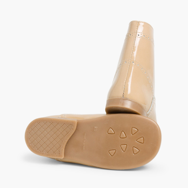 Botas Pascualas En Charol Con Bamara Y Lazo De Bubble Kids 2196