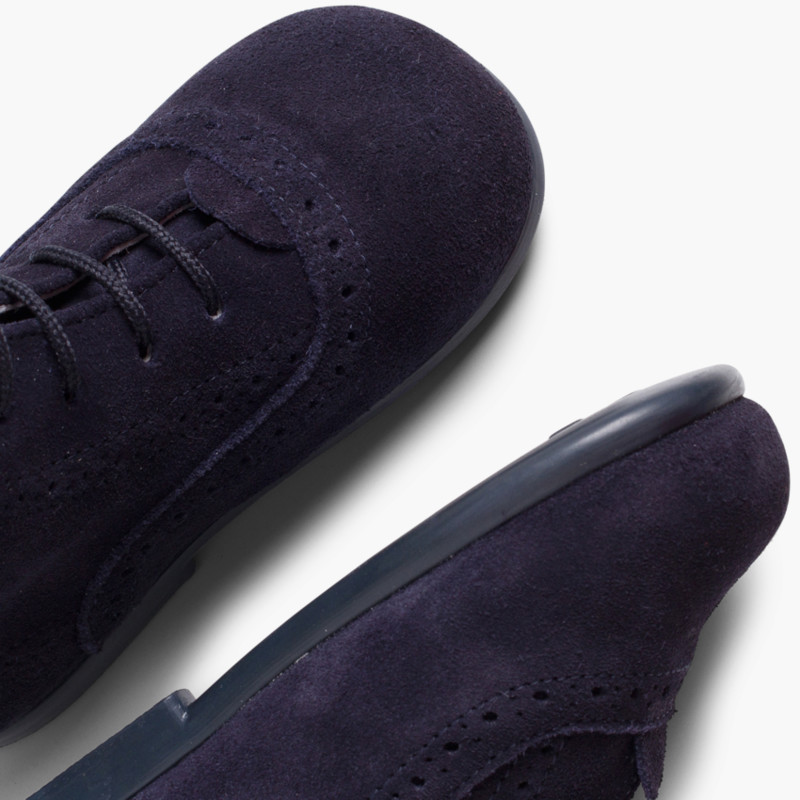 Botas niña pascualas de serraje con punteado de media caña