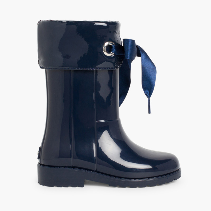 Botas de Agua Niña Camperas tipo Charol de Igor Azul Marino