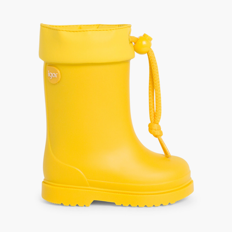 Botas de Agua para Niños Pequeños Igor cuello ajustable Amarillo
