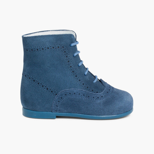 Botas Pascualas para Niñas Serraje Azulón