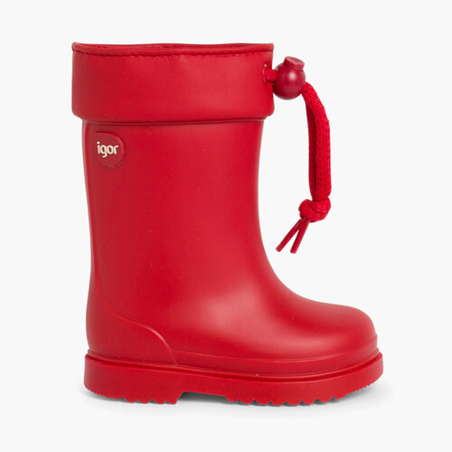 Botas de Agua para Niños Pequeños Igor cuello ajustable Rojo