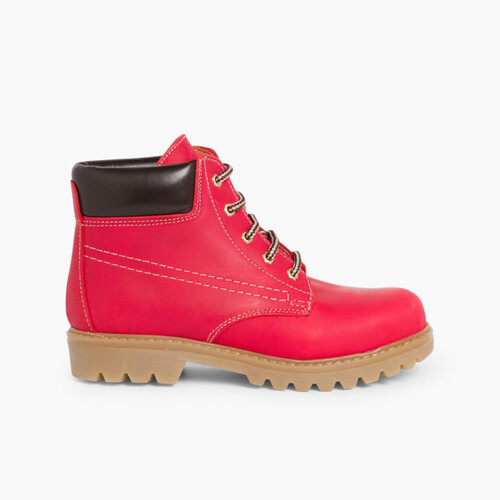 Botas estilo Montaña Niños y Adultos Rojo
