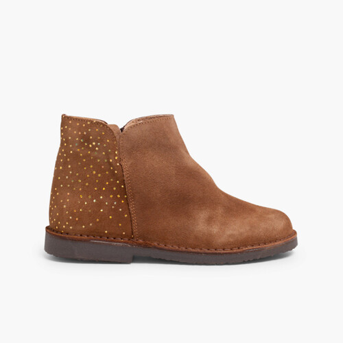 Botines Planos con Topitos Brillantes Topo