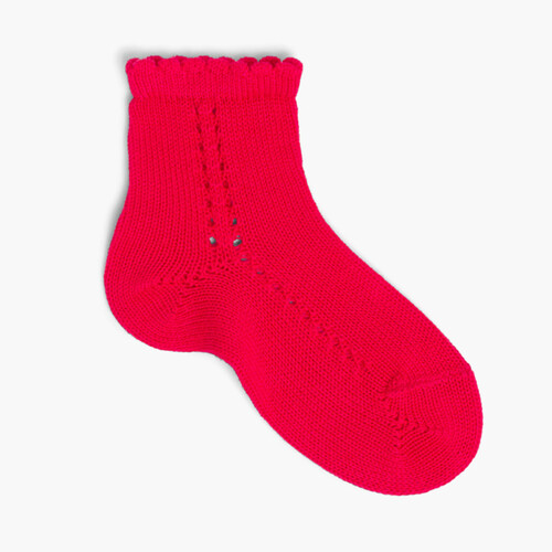 Calcetines Cortos Calados Condor Verano Rojo